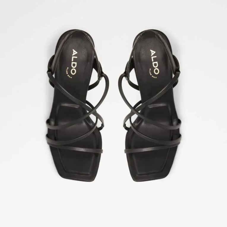 Sandalia De Tacón Con Tiras De Mujer Aldo Amilia Negro