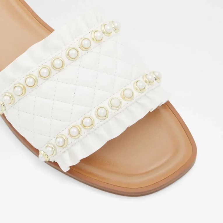 Sandalias Planas De Mujer Arilith Blancas De Aldo Fashion