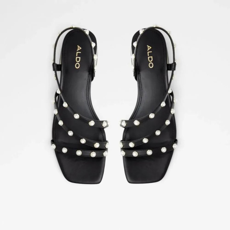 Sandalias Planas Con Tira Trasera De Mujer Asayweth De Moda Negra De Aldo