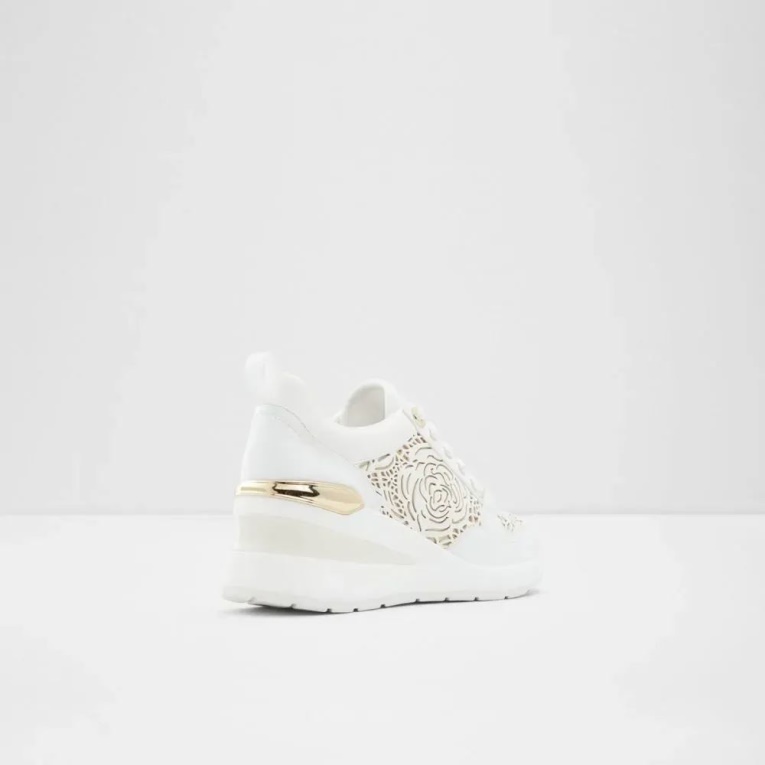 Asilahan Zapatillas Deportivas De Cuña Con Cordones Para Mujer Fashion Aldo Otro Blanco