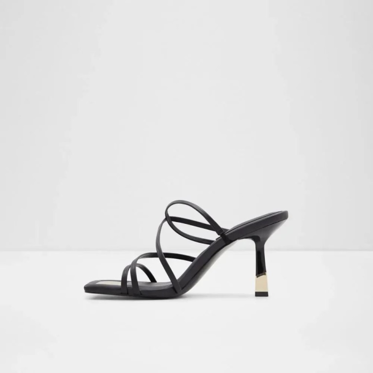 Sandalias De Tacón Con Punta Abierta Para Mujer De Moda Negra Aviah De Aldo