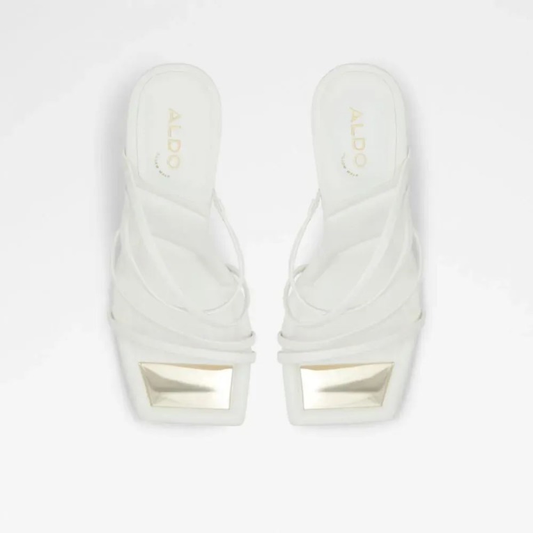 Sandalia De Tacón Con Punta Abierta Para Mujer De Aldo Aviah En Blanco De Moda