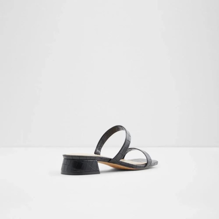 Sandalias De Tacón Bajo En Bloque Para Mujer De Aldo Biliwen De Color Negro A La Moda