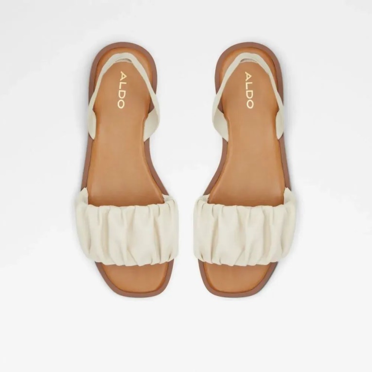 Sandalia Plana De Dos Piezas De Mujer Brelden Aldo Fashion Otro Blanco