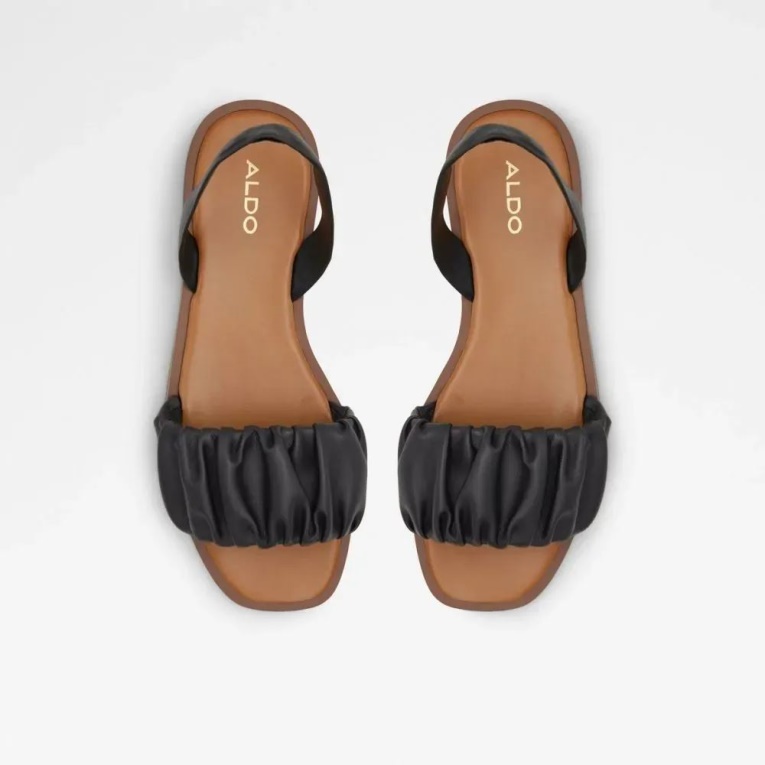 Brelden Mujer Sandalia Plana De Dos Piezas Moda Aldo Negro