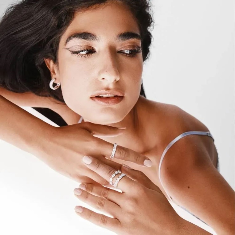 Moda Plata/transparente Multi Briolette Accesorios De Mujer Anillo Aldo