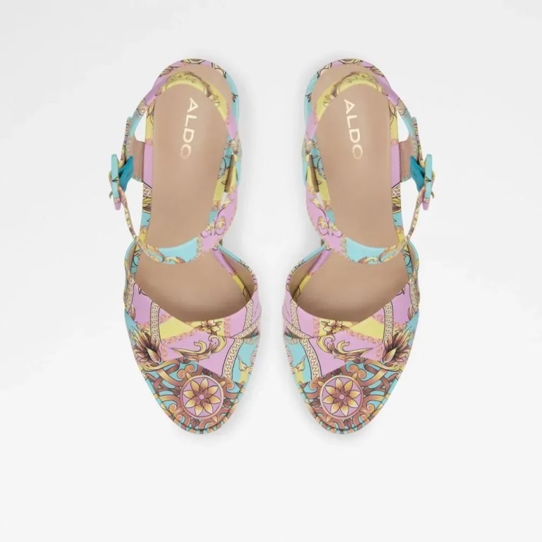 Sandalia De Mujer Camelia Con Tira Al Tobillo Y Tacón Aldo Fashion Multicolor