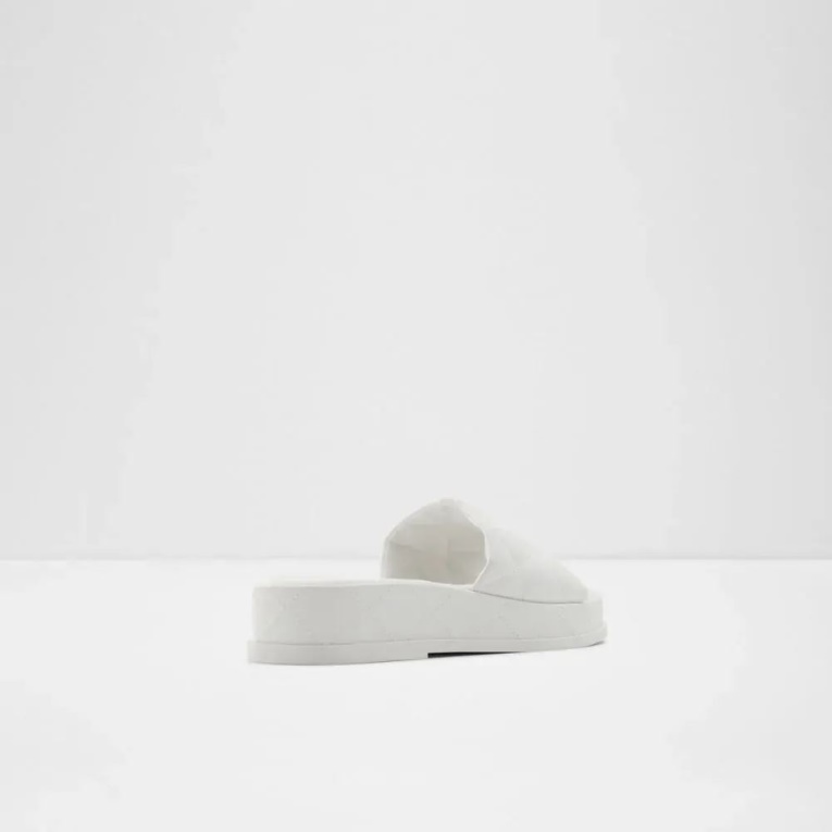 Sandalia De Plataforma Plana Para Mujer Aldo White Carreaux De Moda