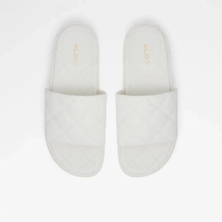 Sandalia De Plataforma Plana Para Mujer Aldo White Carreaux De Moda