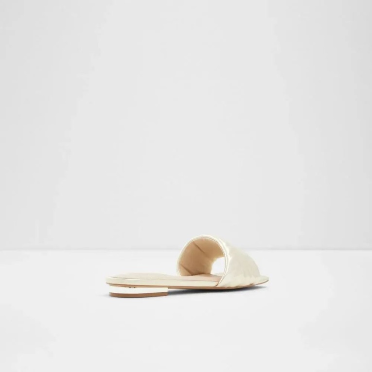 Sandalia Plana De Mujer Fashion Gold Aldo Cleona Con Tacón Plano
