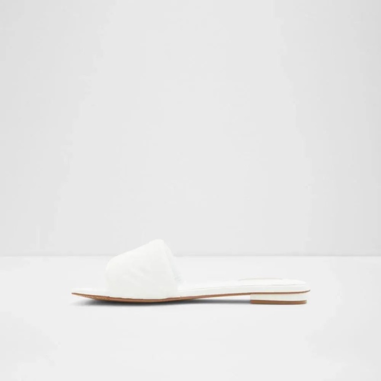 Blanco Sandalia Plana De Mujer Cleona Moda Aldo