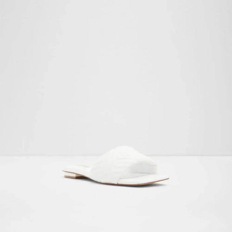 Blanco Sandalia Plana De Mujer Cleona Moda Aldo
