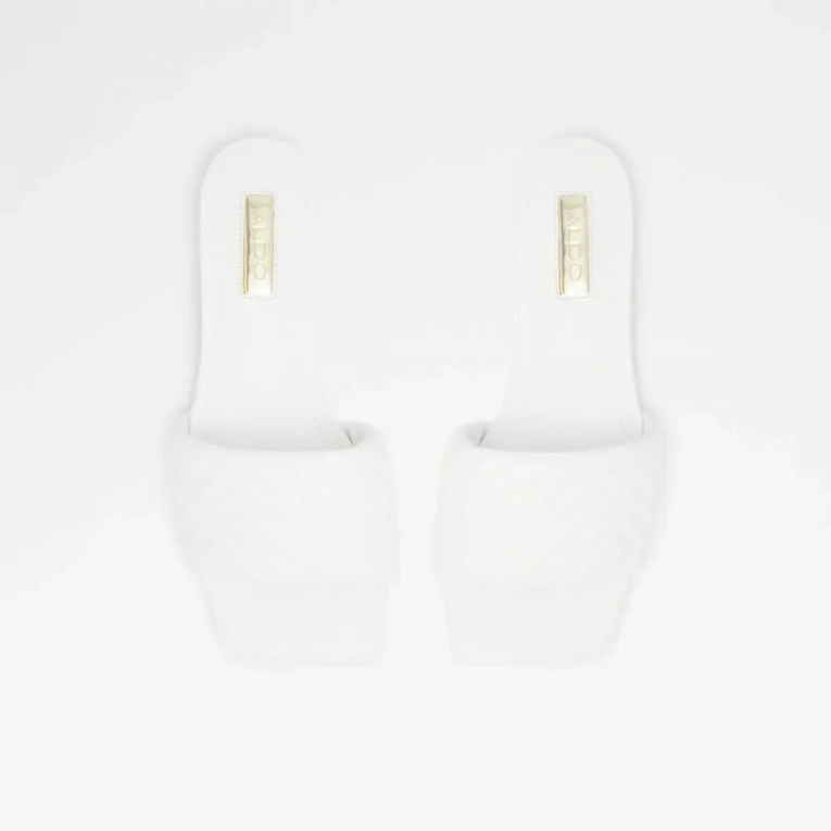 Blanco Sandalia Plana De Mujer Cleona Moda Aldo