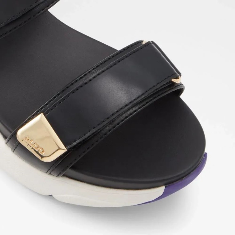 Sandalias De Cuña De Dos Piezas Colbie Para Mujer Moda Aldo Negro Multi