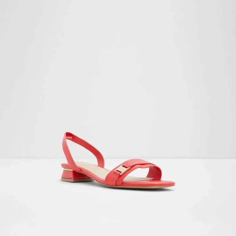 Sandalia De Tacón Sin Cordones De Mujer Aldo Crescenta Rojo De Moda