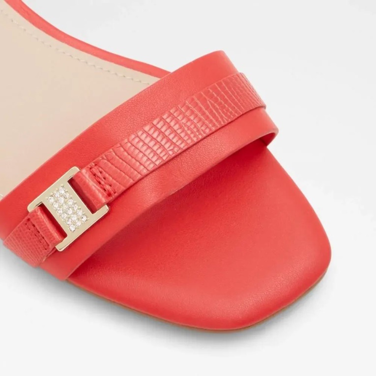 Sandalia De Tacón Sin Cordones De Mujer Aldo Crescenta Rojo De Moda