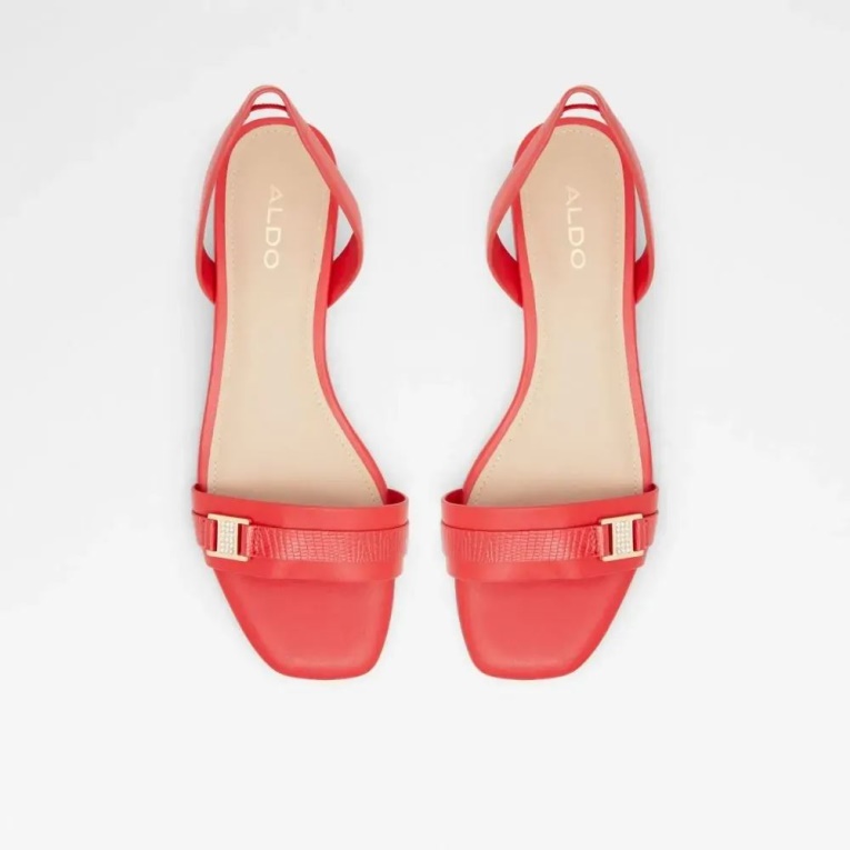 Sandalia De Tacón Sin Cordones De Mujer Aldo Crescenta Rojo De Moda