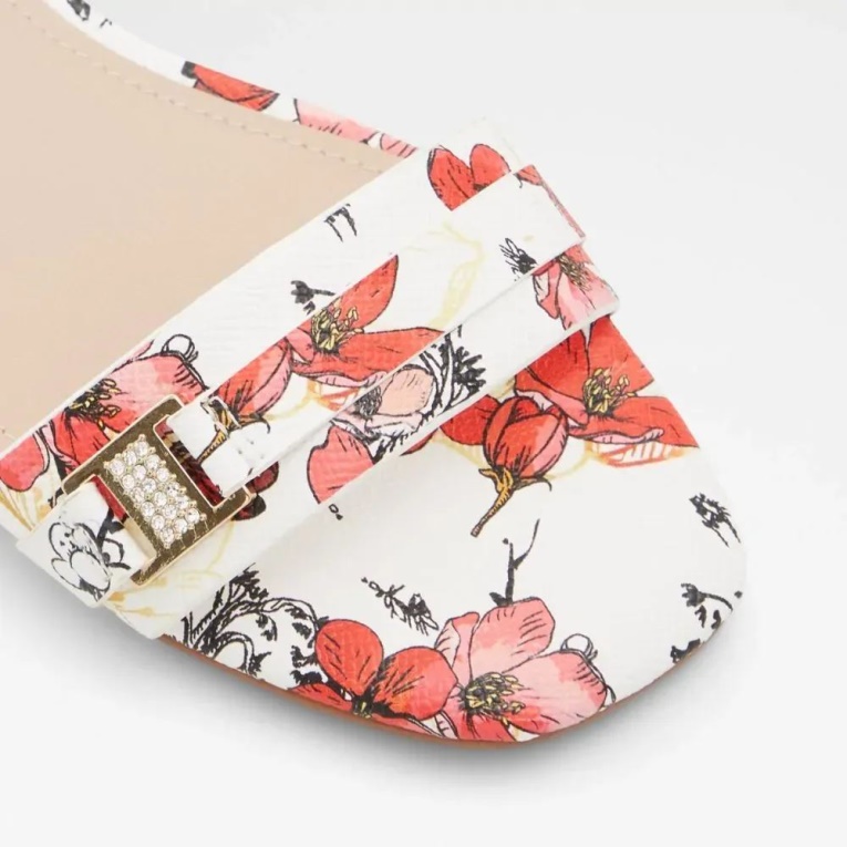 Sandalia De Tacón Sin Cordones Para Mujer Multicrescenta Blanca De Moda Aldo