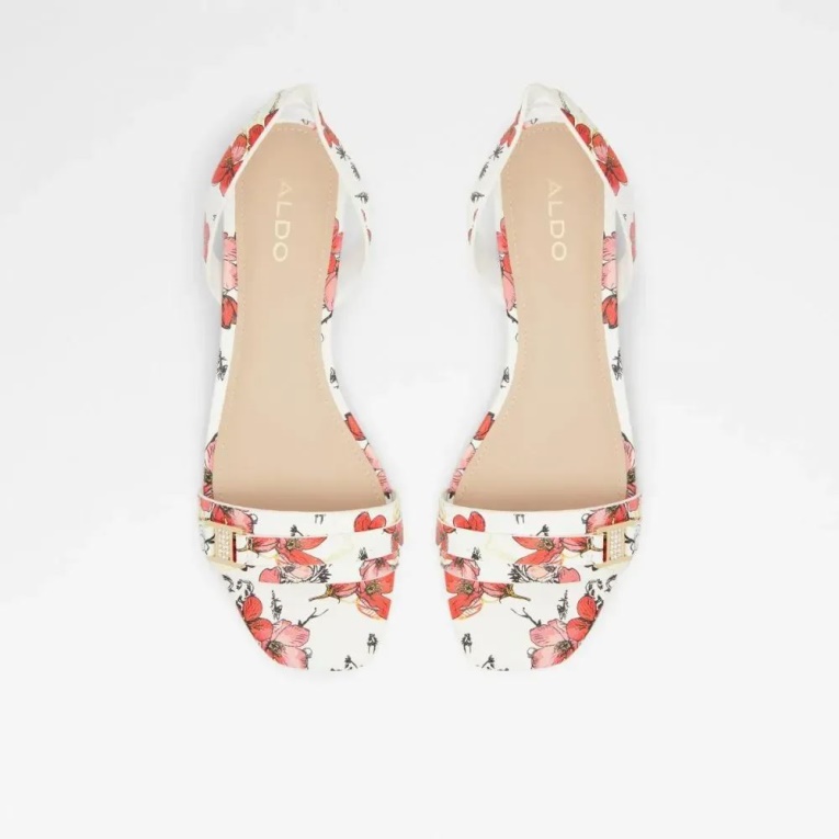 Sandalia De Tacón Sin Cordones Para Mujer Multicrescenta Blanca De Moda Aldo