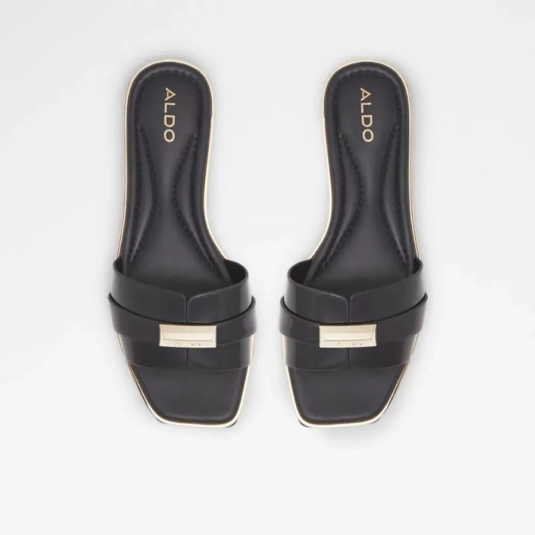 Sandalias Planas De Mujer Aldo Darine De Moda En Negro
