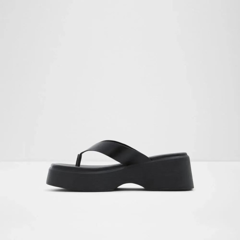 Delphy Sandalias De Dedo Con Plataforma Plana De Mujer Negro Aldo Moda