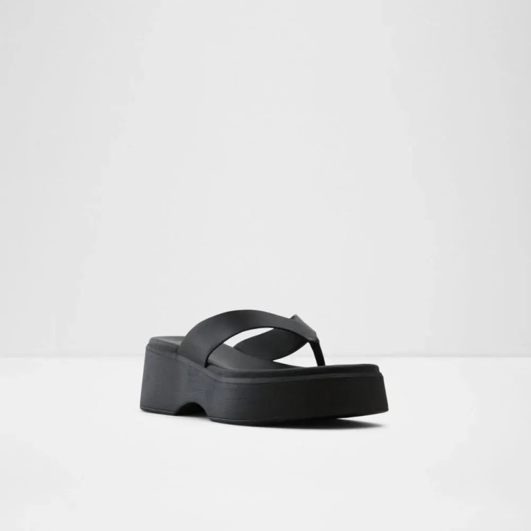 Delphy Sandalias De Dedo Con Plataforma Plana De Mujer Negro Aldo Moda