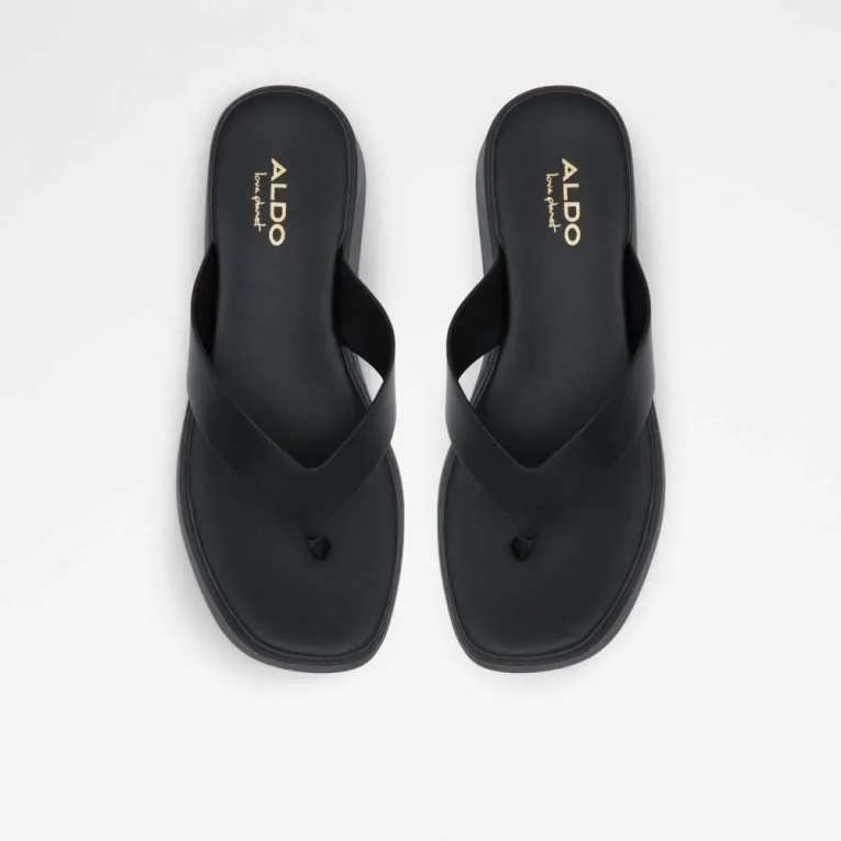 Delphy Sandalias De Dedo Con Plataforma Plana De Mujer Negro Aldo Moda