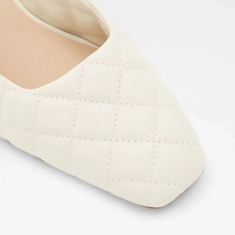 Otro Blanco Drena Mule Con Tacón En Bloque Y Puntera Cuadrada De Mujer Moda Aldo