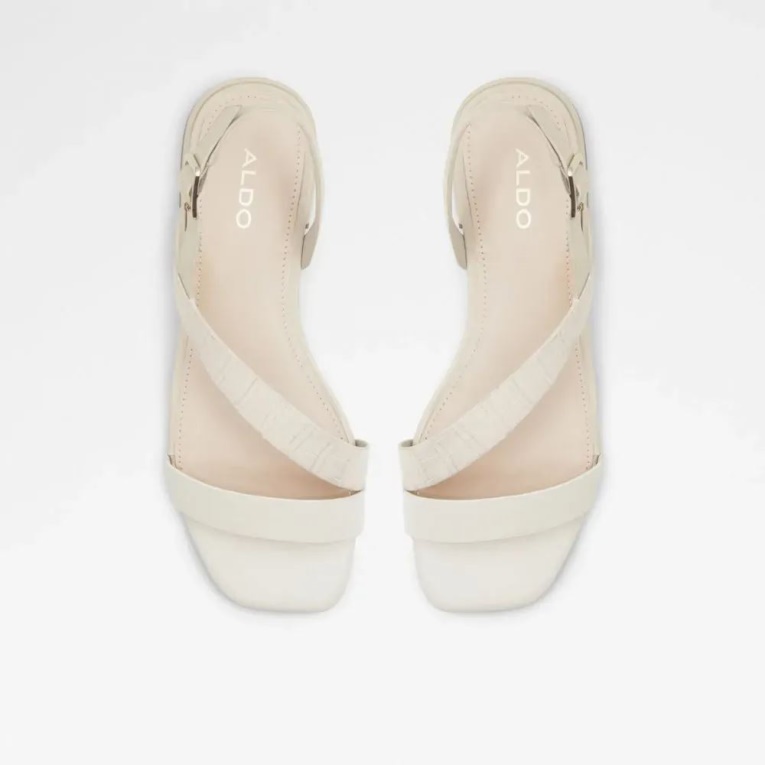 Sandalias De Mujer Con Tacón Plano Edardoni Otro Blanco Moda Aldo