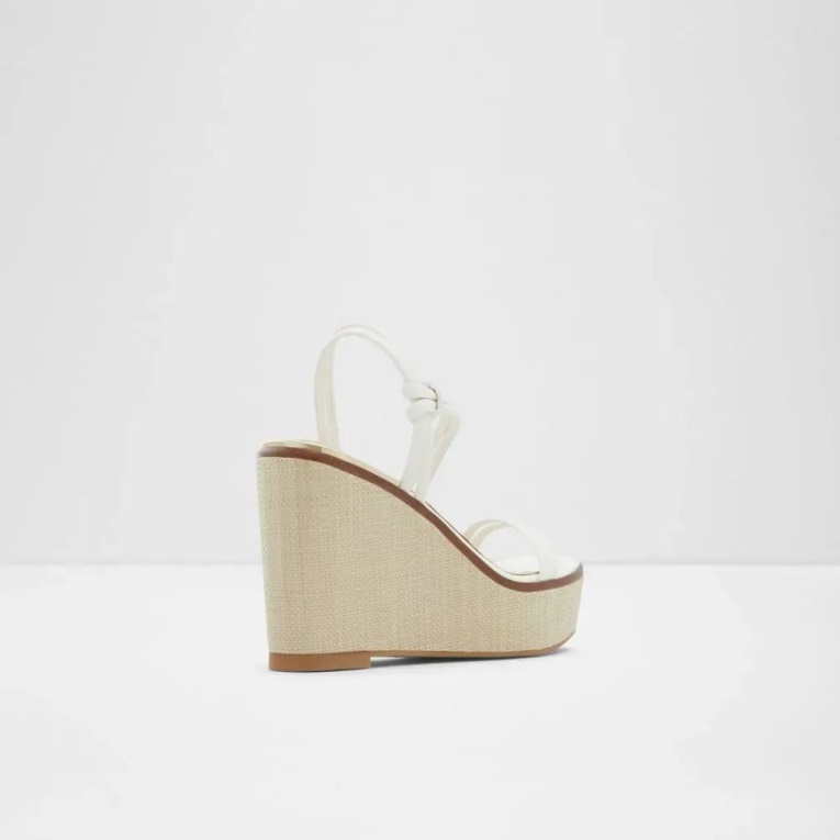 Sandalia De Cuña Con Tiras De Mujer Eldin Aldo Fashion Blanco