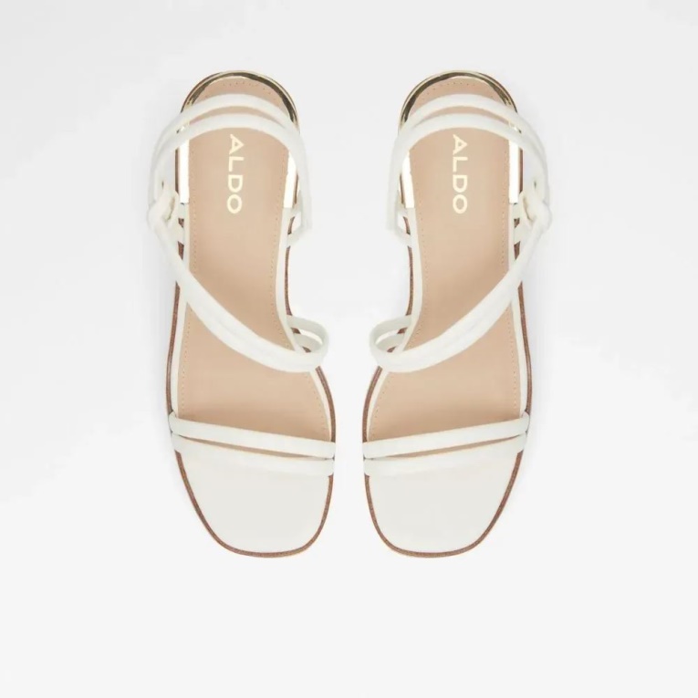 Sandalia De Cuña Con Tiras De Mujer Eldin Aldo Fashion Blanco