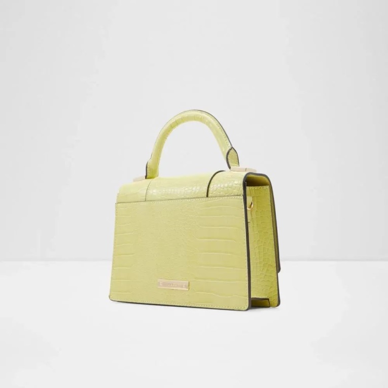 Bolso De Mano De Mujer Aldo Amarillo Claro Enondario Con Asa Superior