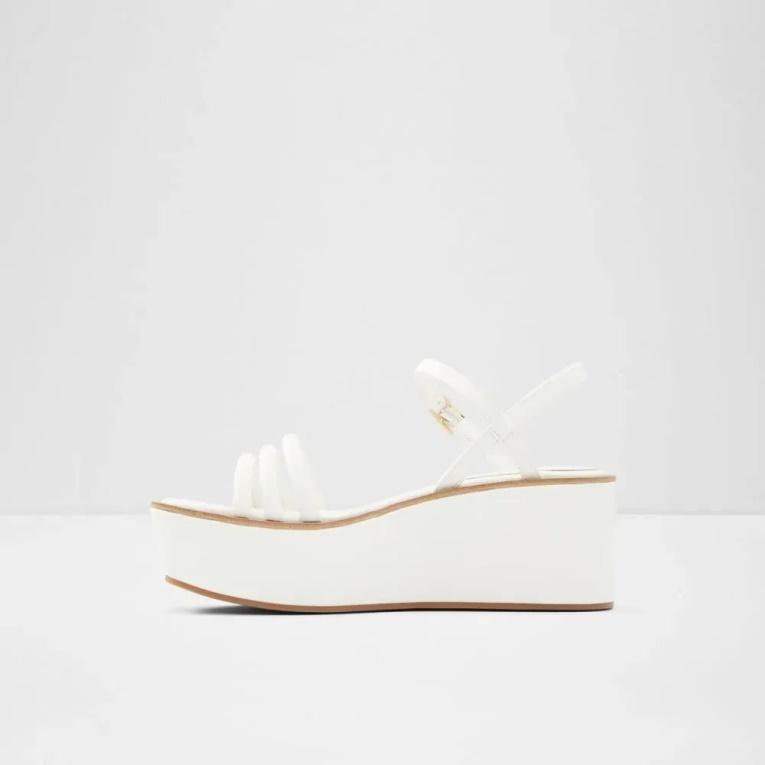 Sandalia De Cuña Con Tiras Para Mujer Enamessi Blanca De Moda Aldo