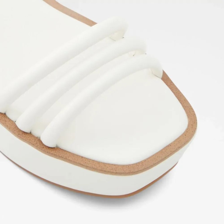 Sandalia De Cuña Con Tiras Para Mujer Enamessi Blanca De Moda Aldo