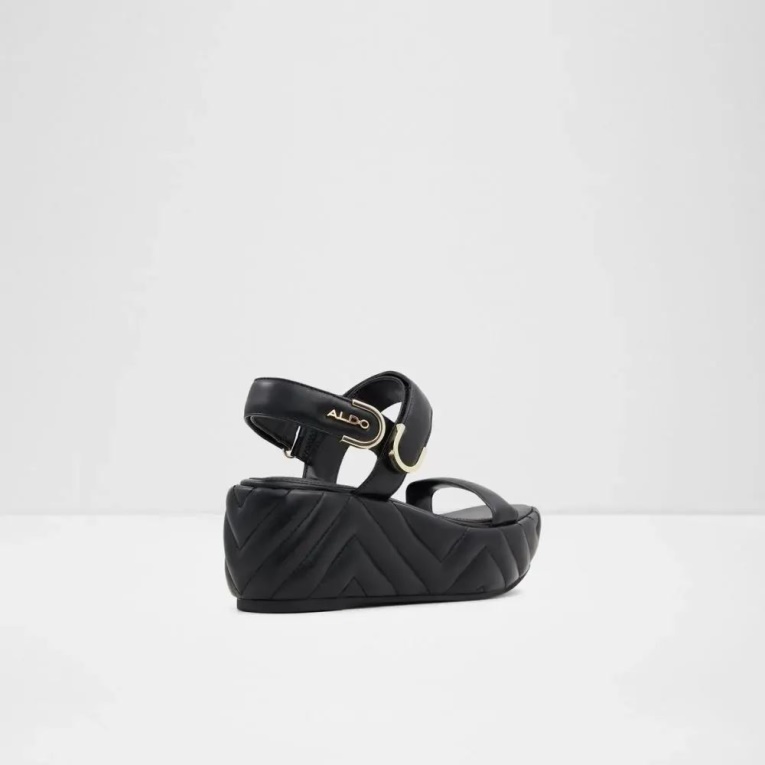 Aldo Fashion Eroellan - Sandalias De Cuña Plana Para Mujer, Color Negro
