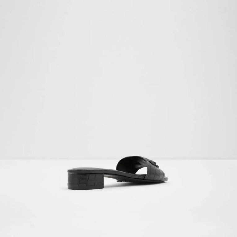 Sandalia Plana De Mujer Con Tacón Negro Fashion Aldo Ethauwen