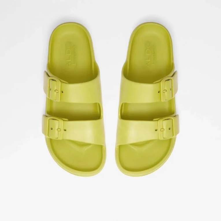 Eteiven Mujer Slip-on Sandalia Slide Moda Aldo Verde Brillante