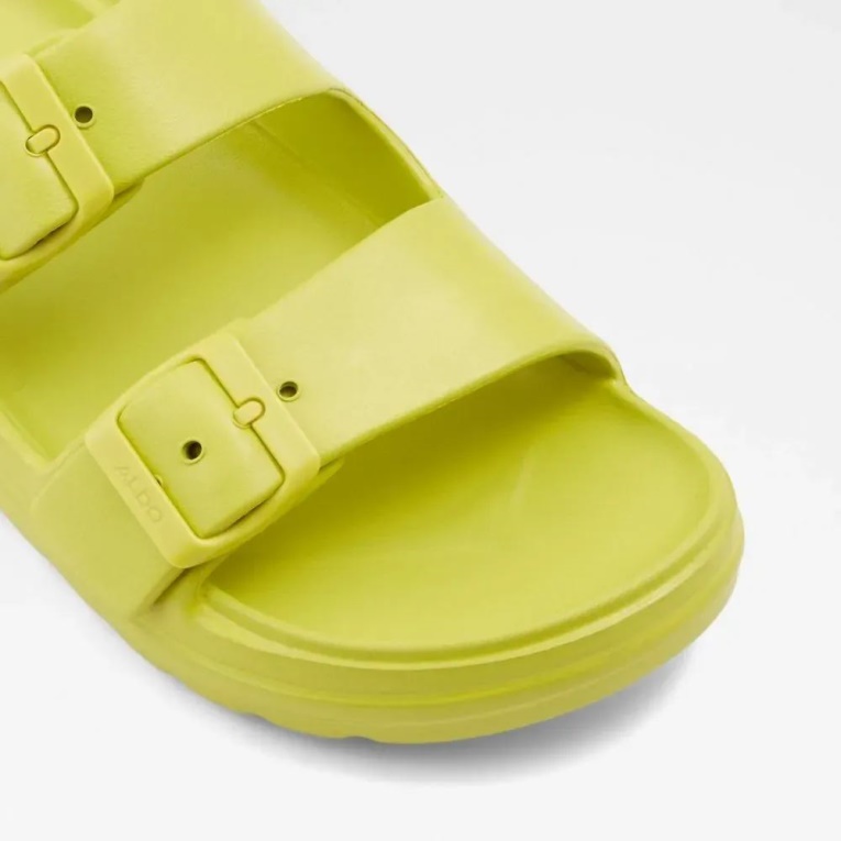 Eteiven Mujer Slip-on Sandalia Slide Moda Aldo Verde Brillante