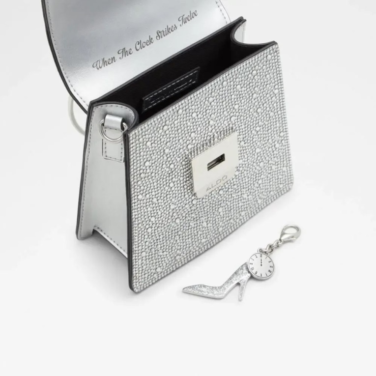 Aldo Fashion - Bolso De Mano Para Mujer, Color Plateado Claro, Frerissi, Con Asa Superior