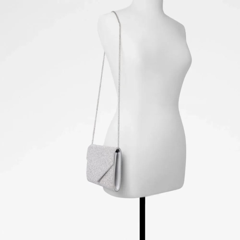 Bolso De Mano De Mujer Aldo Geaven Plateado De Moda