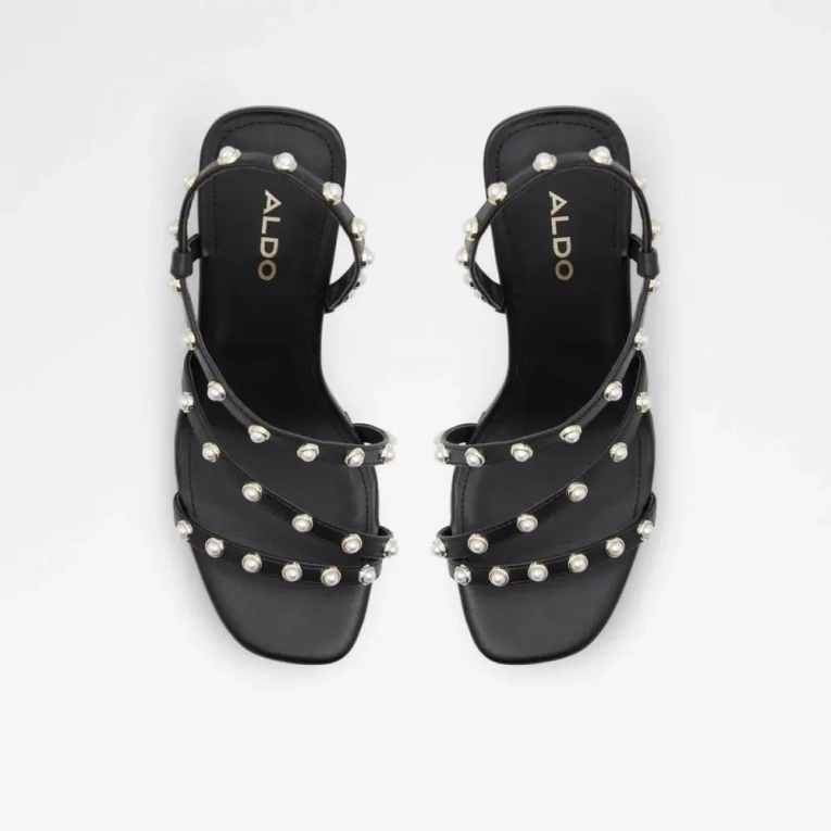 Aldo Grandede - Sandalias De Mujer Con Tira Trasera Y Cuña Negro - Moda