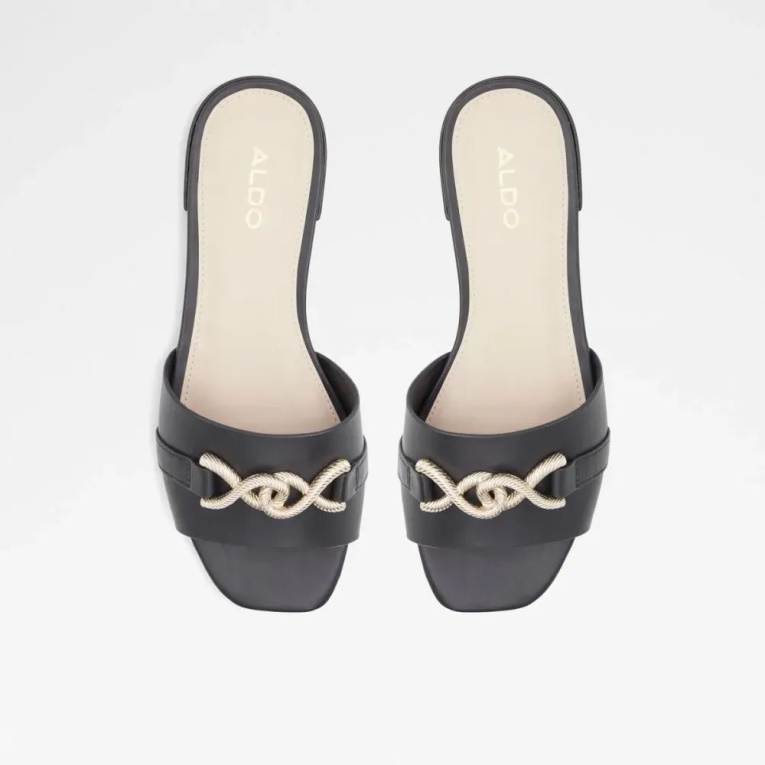 Sandalias Planas De Mujer Aldo Hayhar Negro Moda