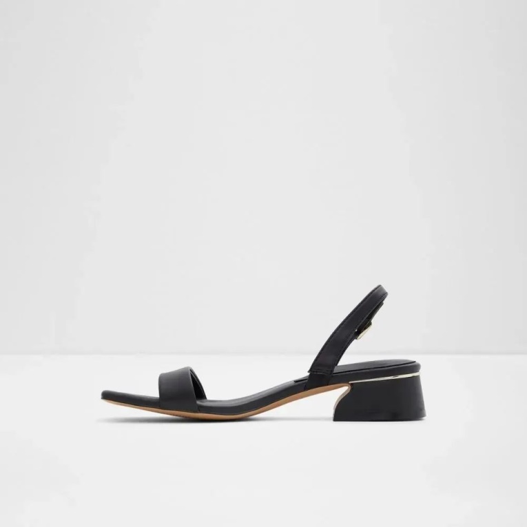 Negro Sandalias Planas Con Puntera Abierta De Mujer Halenia Moda Aldo