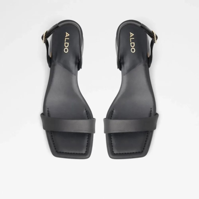 Negro Sandalias Planas Con Puntera Abierta De Mujer Halenia Moda Aldo