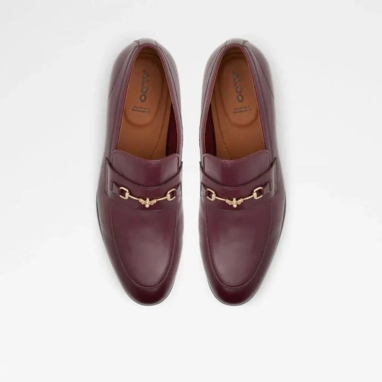 Bordo Harrow Hombre Slip On Mocasín Zapato De Vestir Aldo Moda