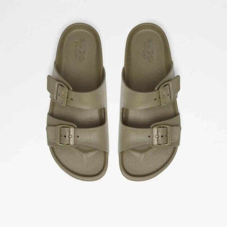 Sandalias Planas Casuales Para Hombre De Color Caqui Hideo Aldo
