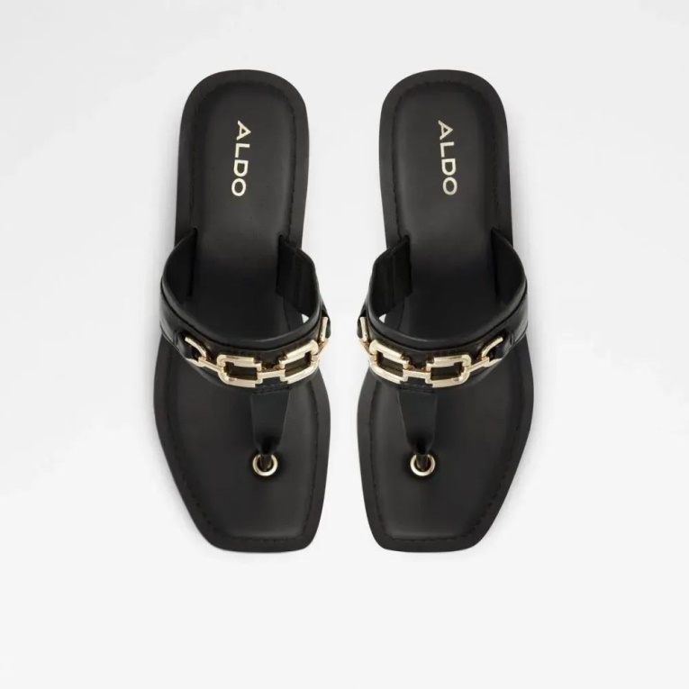 Sandalia De Playa Con Correa En T Para Mujer Ibaraki De Moda Negra De Aldo