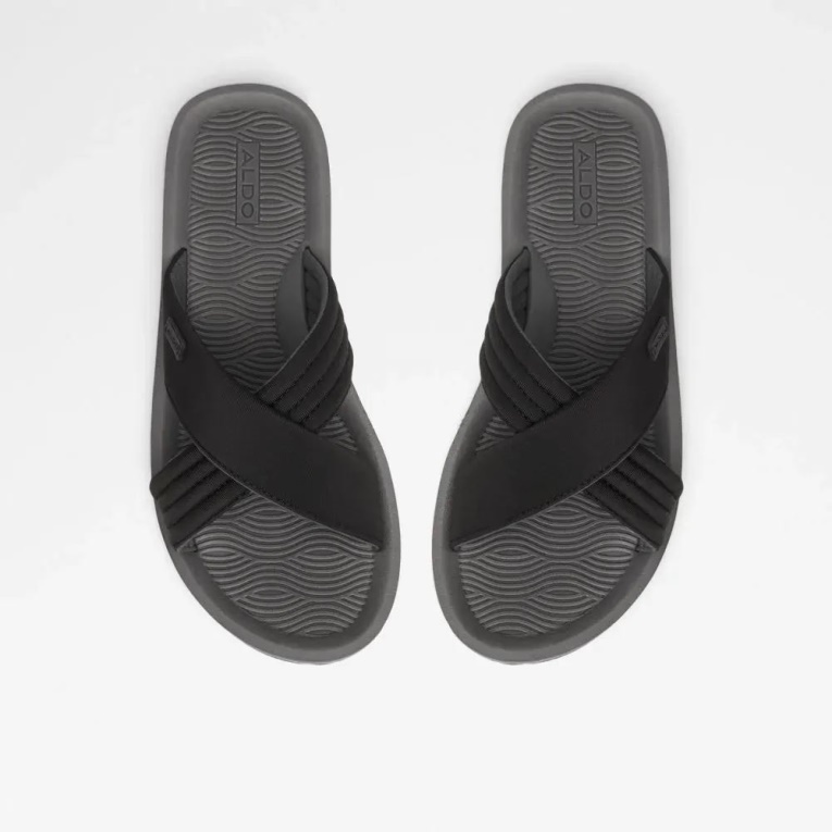 Sandalias Planas Para Hombre De Aldo Other-Black Fashion InderPaul