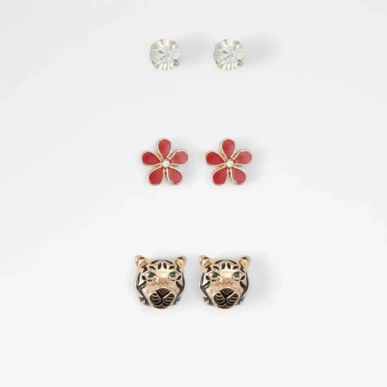 Moda Aldo Gold Multi Kaeldan Accesorios De Mujer Conjunto De Tres Pares De Aretes