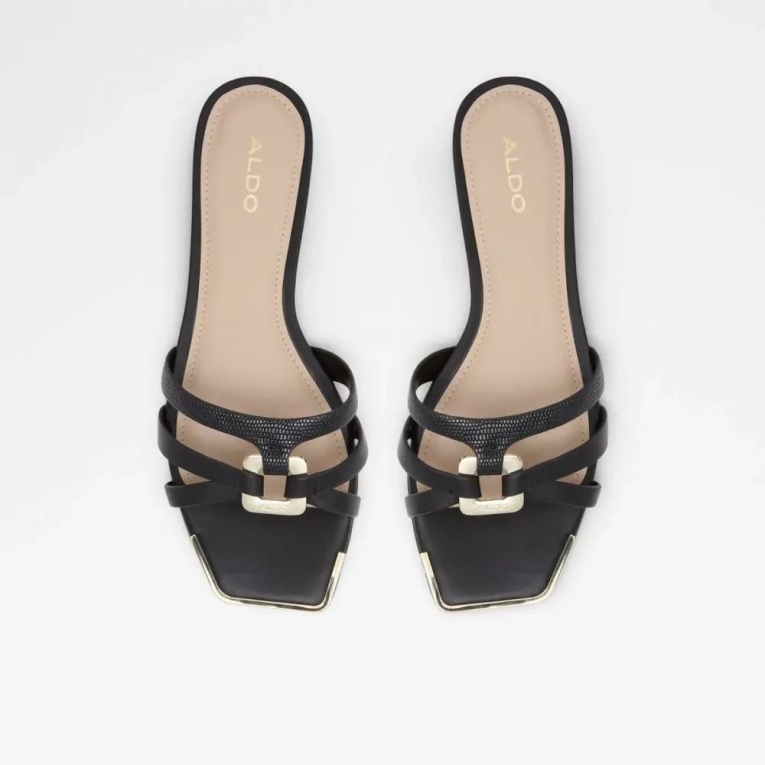 Sandalias Planas De Mujer Aldo Kedauwen Negras De Moda